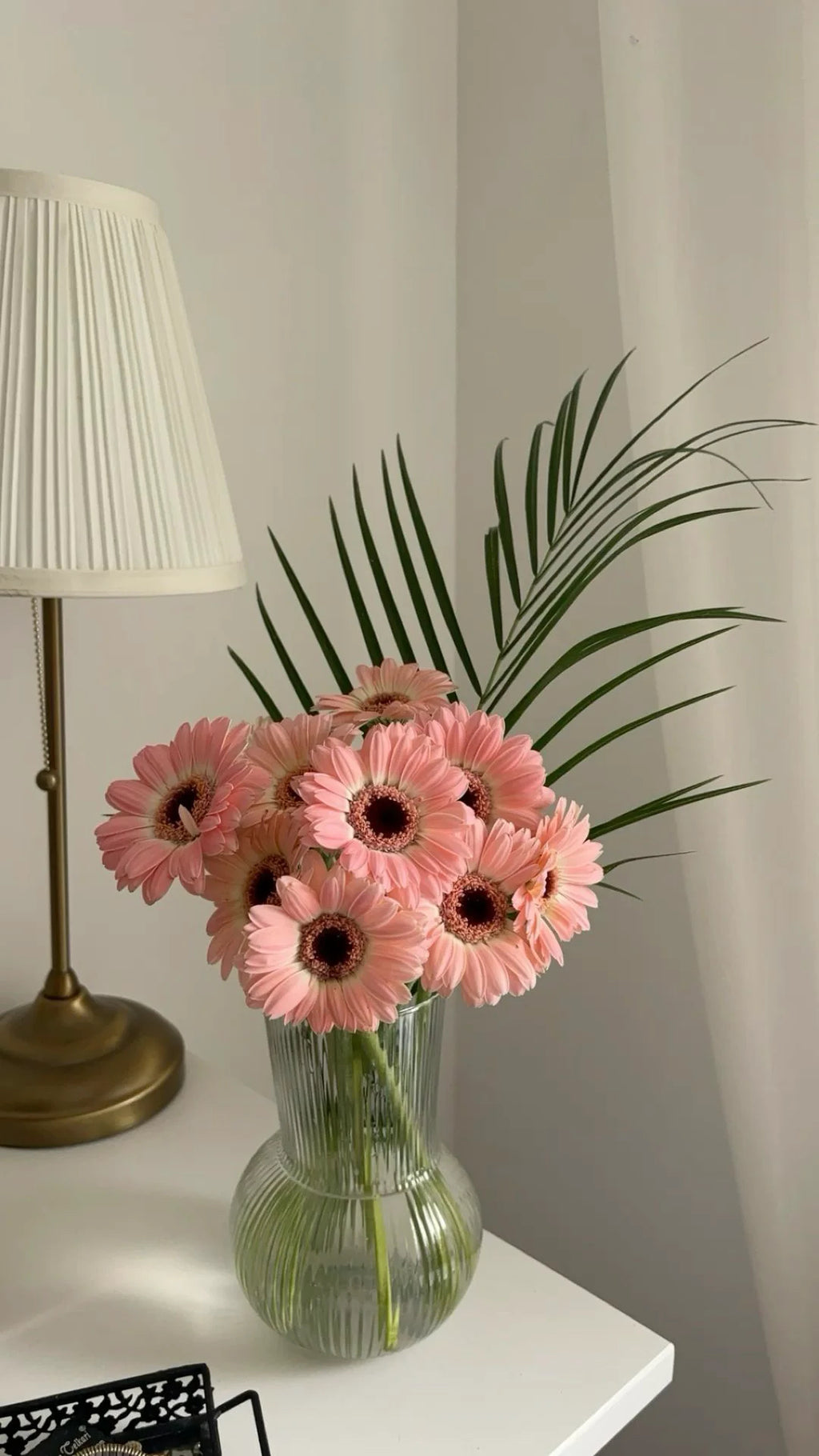 Glass Ribbed Vase