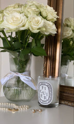 Glass Ribbed Vase