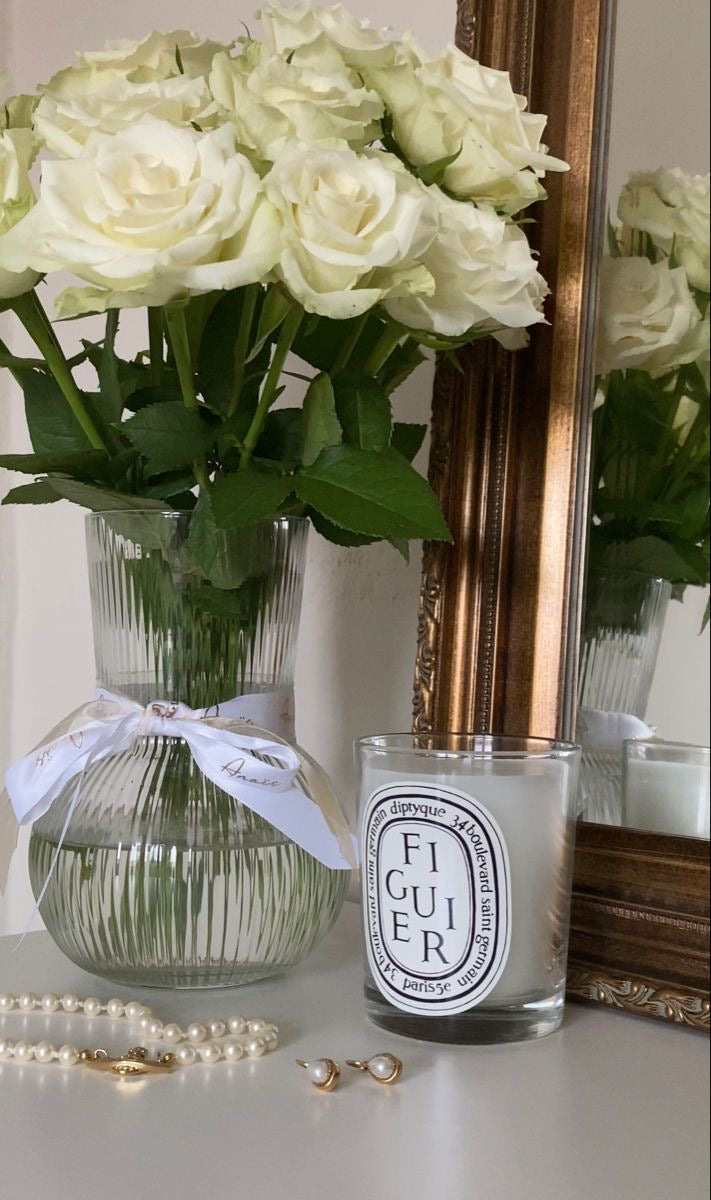 Glass Ribbed Vase