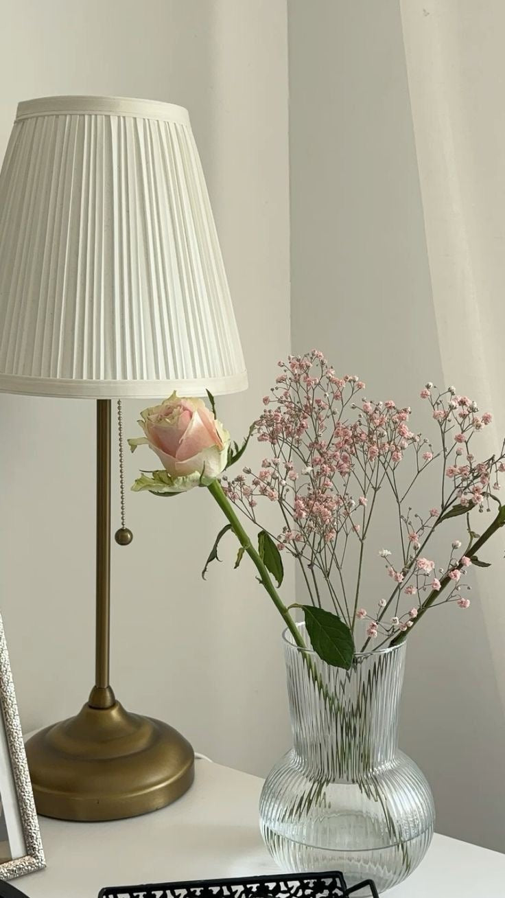 Glass Ribbed Vase