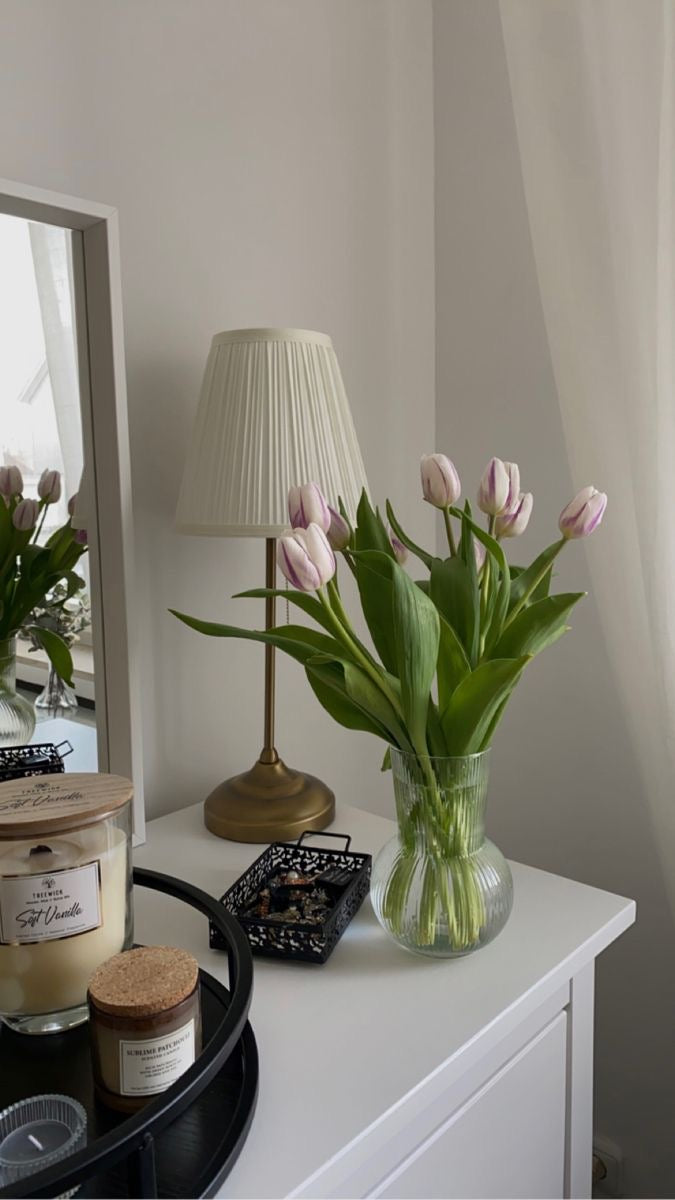 Glass Ribbed Vase